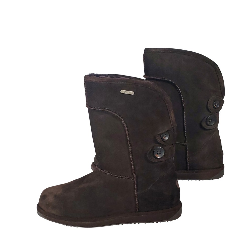 EMU Australia Charlotte W10843 Waterproof Suede Sheepskin Boots Brown Womens 8